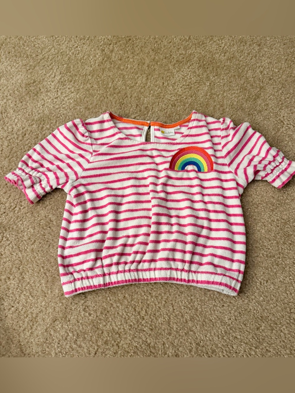 Mini Boden Toweling French Terry Rainbow Top 8-9 Years